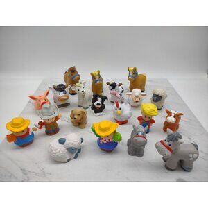 Fisher Price Little People Barn Animal Farmers 20 Pcs Cows Horses Goat Dog Lamb